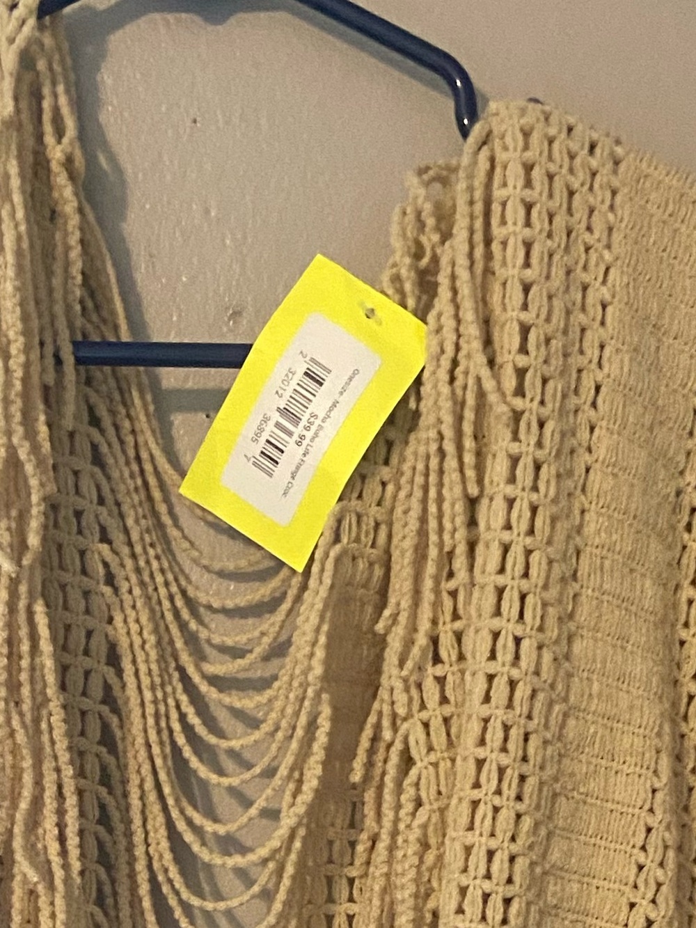 Fringed Open-Knit Ombre Throw in Beige and Brown